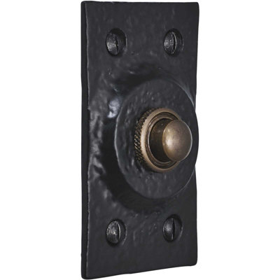 Perry Old Hill Ironworks Rectangular Door Bell Push 80mm X 45mm from B&Q