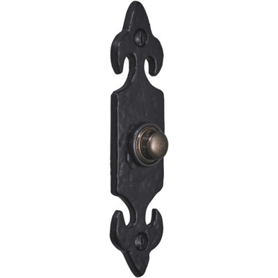 Perry Old Hill Ironworks Fleur De Lys Door Bell Push from B&Q