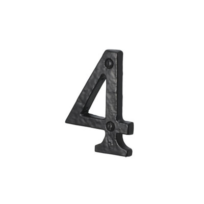 B&Q -  76mm No.4366 Old Hill Ironworks Door Numerals (Number 4)