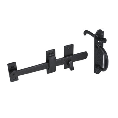 Perry 185mm X 40mm No.4402 Old Hill Ironworks Lakeland Thumb Latch On Plate from B&Q