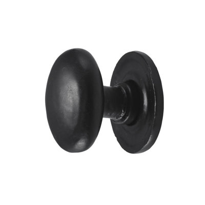 Perry 36mm No.4527 Old Hill Ironworks Smooth Oval Cabinet Knobs On Round Rose from B&Q