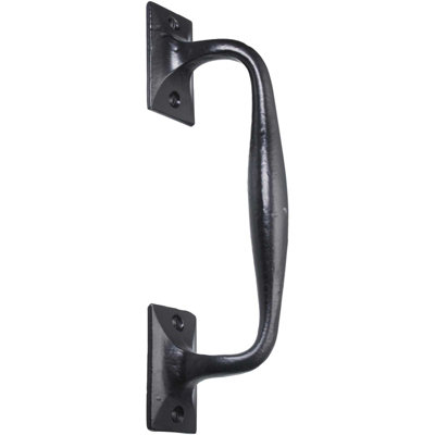 Perry Cast Iron Black Antique Pull Handles Door Gate Shed & Fixings Rose Fleur Hande from B&Q
