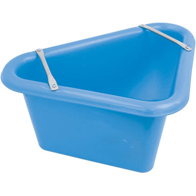 Perry Horse Feed Manger Triangular Corner Stable Water Bucket Blue Equestrian from B&Q
