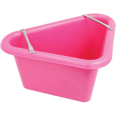 Perry Horse Feed Manger Triangular Corner Stable Water Bucket Pink Equestrian from B&Q