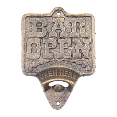 Primus Cast Iron Wall Mounted Bottle OpenerBar Open from B&Q