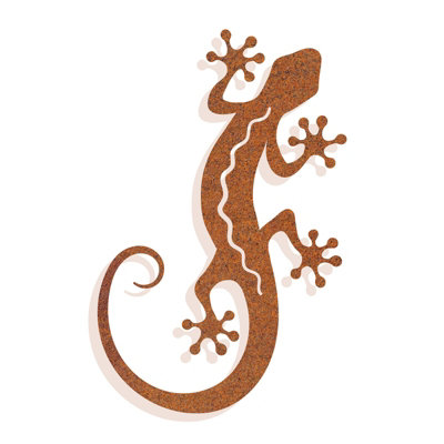 Perry Primus Rusted Metal Gecko Silhouette Garden Wall Art Decoration 51 X 19 Cm from B&Q