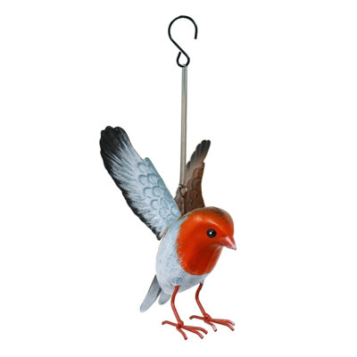 Perry Primus Small Metal Hanging Garden Bird OrnamentRobin Blue Tit Wren Kingfisher from B&Q
