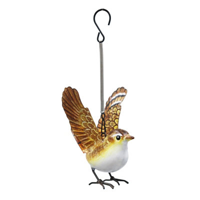 Perry Primus Small Metal Hanging Garden Bird OrnamentRobin Blue Tit Wren Kingfisher from B&Q