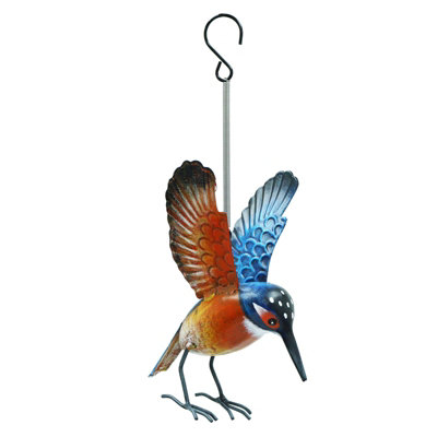 Perry Primus Small Metal Hanging Garden Bird OrnamentRobin Blue Tit Wren Kingfisher from B&Q