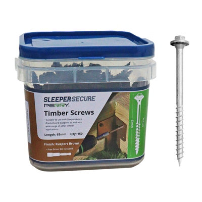 Perry Hex Head Landscape Screws Sleeper Decking Timberfix Index Stainless Steel 63mm from B&Q