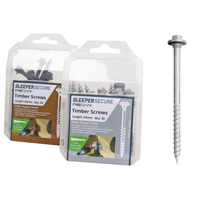Perry Hex Head Landscape Screws Sleeper Decking Timberfix Index Stainless Steel 63mm from B&Q