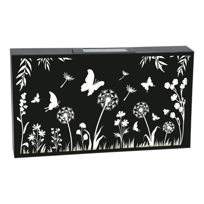 Perry Landscape Solar Backlit Garden Wall Art Panels Modern Silhouette Style Decor from B&Q