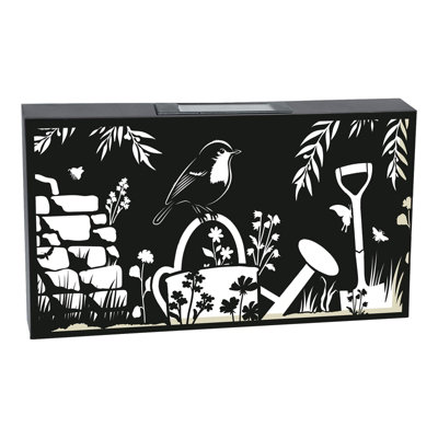 Perry Landscape Solar Backlit Garden Wall Art Panels Modern Silhouette Style Decor from B&Q