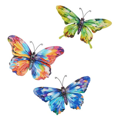 Perry Primus Set Of 3 Small Metal Butterfly Garden Wall Art3 Designs from B&Q