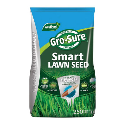 B&Q -  Gro-Sure Smart Lawn Seed Coated With Aqua Gel Technology 250M2