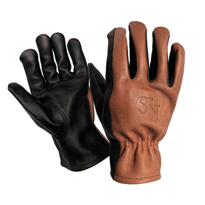 Kent & Stowe Black Surefit Leather Tan & Gardening Gloves, Pair Medium