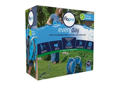 Flopro 70300756 Everyday Garden Hose Pipe Reel Flo70300756 45M Watering from B&Q