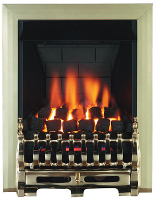 Focal Point Blenheim Multi Flue Brass Effect Remote Controlled 3.1Kw Gas Fire from B&Q