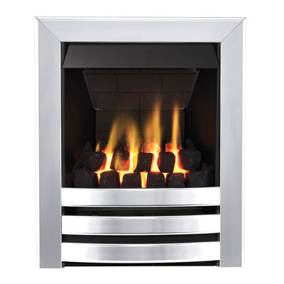 Focal Point Langham Multi Flue Chrome Effect Remote Controlled 3.1Kw Gas Fire from B&Q