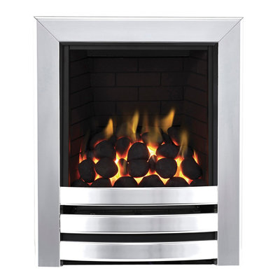 Focal Point Langham Full Depth Chrome Effect Manual Control 3.75Kw Gas Fire from B&Q