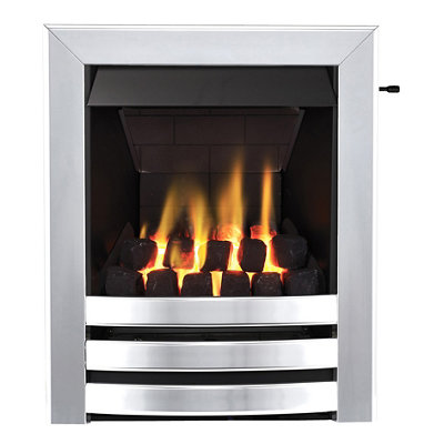 Focal Point Langham Multi Flue Chrome Effect Slide Control 3.1Kw Gas Fire from B&Q