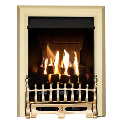 Focal Point Blenheim Multi Flue Brass Effect Slide Control 3.1Kw Gas Fire from B&Q