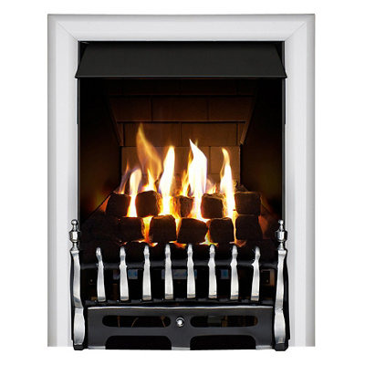 Focal Point Blenheim Multi Flue Chrome Effect Manual Control 3.1Kw Gas Fire from B&Q