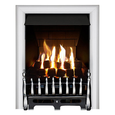 Focal Point Blenheim Multi Flue Chrome Effect Remote Controlled 3.1Kw Gas Fire from B&Q