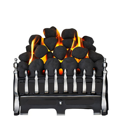 Focal Point Blenheim Black Chrome Effect Manual Control 3.75Kw Gas Fire Tray from B&Q