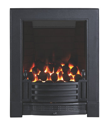 Focal Point Finsbury Full Depth Black Remote Controlled 3.75Kw Gas Fire from B&Q