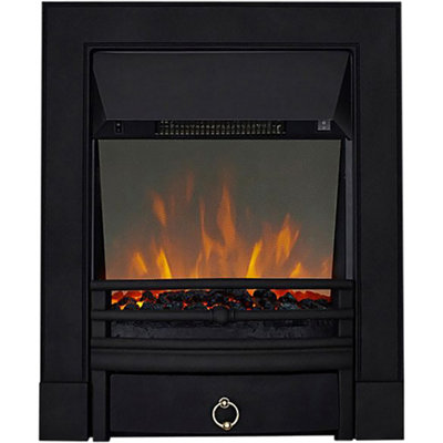 Focal Point Soho 2Kw Cast Iron Effect Inset Electric Fire With Reflective Glass Flame (H)59.6Cm (W)48.5Cm (D)15.4Cm from B&Q