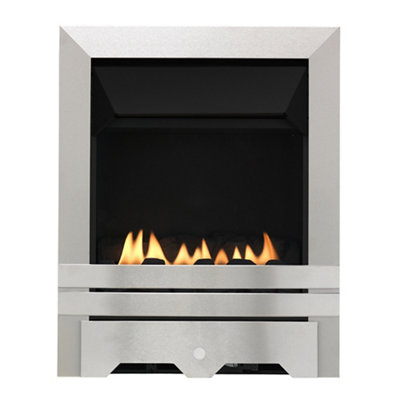 Focal Point Lulworth Stainless Steel Effect Manual Control 2.3Kw Gas Fire from B&Q