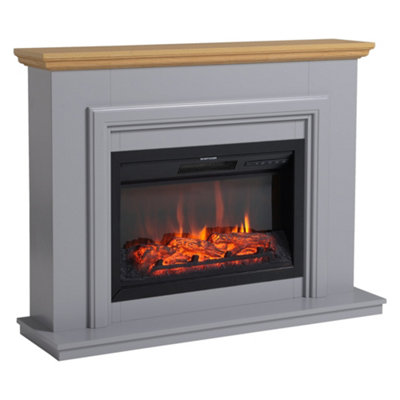 Focal Point Grey Horsham Oak & Freestanding Electric Fire Suite