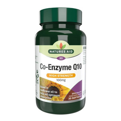 Accessotech Natures Aid Co Enzyme Q10 High Strength 100Mg 90 Softgels With Sunflower Oil Daily Food Supplement
