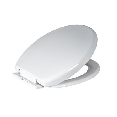 Showerdrape Seville White Wrap Over Plastic Soft Close Toilet Seat from B&Q