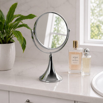B&Q -  Panos 3X Magnifying Chrome Makeup Vanity Mirror