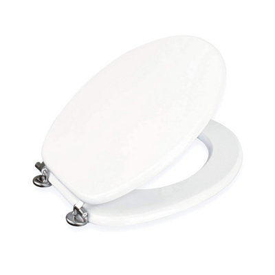 B&Q -  Oxford White Wooden Toilet Seat