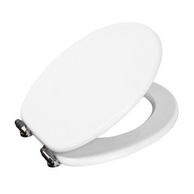 Showerdrape Norfolk Soft Close White Wooden Toilet Seat from B&Q