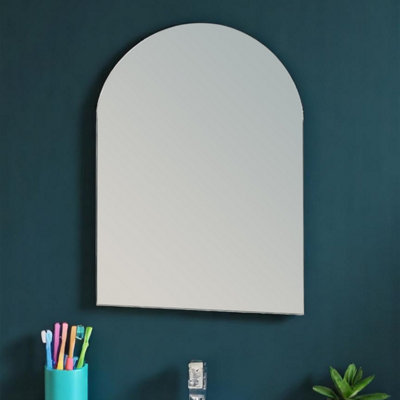 Showerdrape Hampton Arched Oval Wall Mounted Frameless Bathroom Mirror 70 X 50Cm