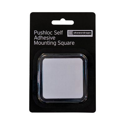 Showerdrape White Pushloc Self Adhesive Mounting Square Clear - Image 3