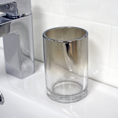 Showerdrape Ombre Smoked Glass Tumbler/toothbrush Holder from B&Q