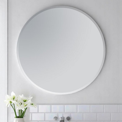 Showerdrape Fitzrovia Round Wall Mounted Frameless Bevelled Edge Bathroom Mirror 60 X 60Cm from B&Q