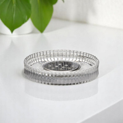 Showerdrape Regent Ribbed Glass Chrome Soap Dish from B&Q
