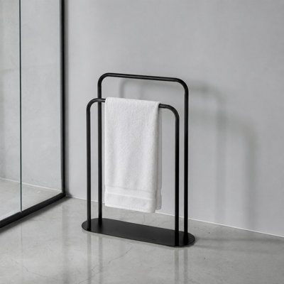 Rackhams Black Aspen Freestanding Towel Storage Stand - Image 5