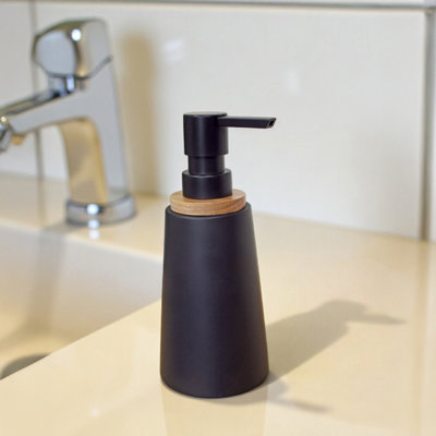 Showerdrape Sonata Black & Bamboo Liquid Soap Dispenser from B&Q