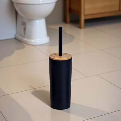 B&Q -  Sonata Black & Bamboo Toilet Brush & Holder