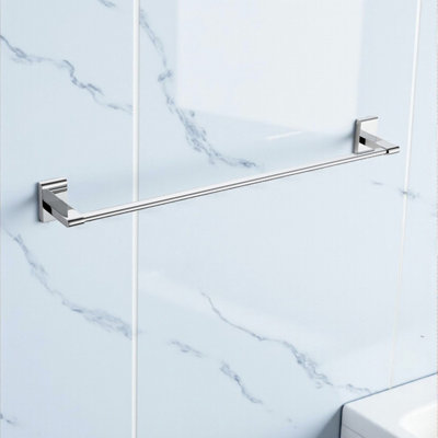 Showerdrape Unity 500mm Chrome Stainless Steel Wall Mounted Towel Rail from B&Q
