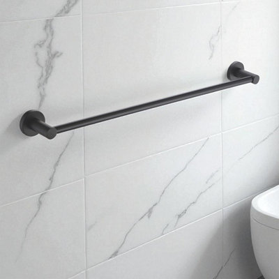 Showerdrape Modernity Black Steel Wall Mounted Towel Rail 500mm from B&Q