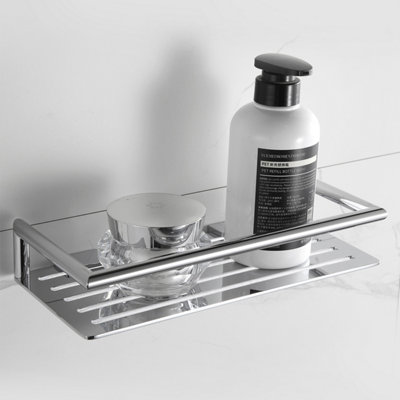B&Q -  Verso Stainless Steel Chrome Rectangular Shower Basket