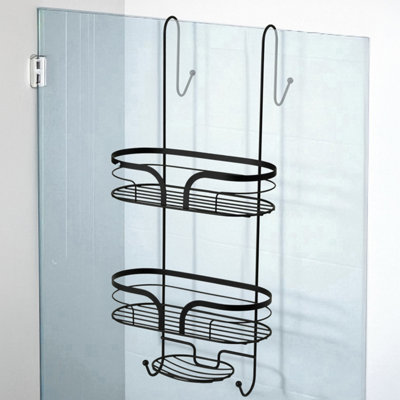 Showerdrape Dante Black 2 Tier Over Door Hook Door Shower Caddy from B&Q